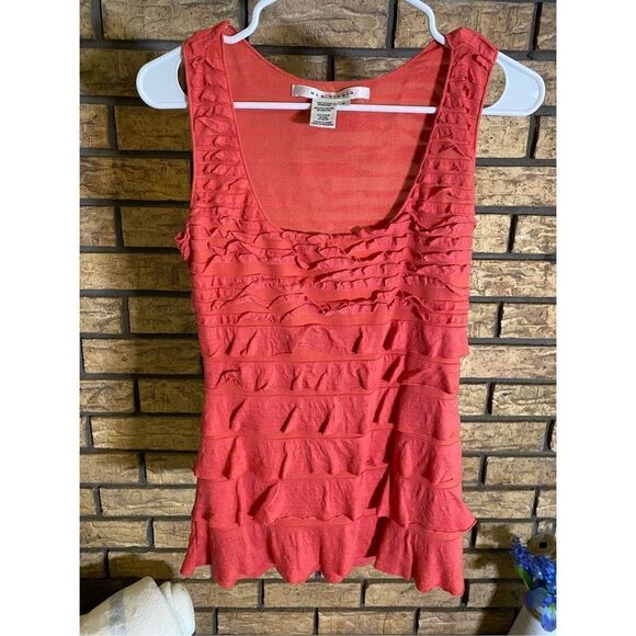 Max Studio Coral Ruffled Top - Picture 1 of 5